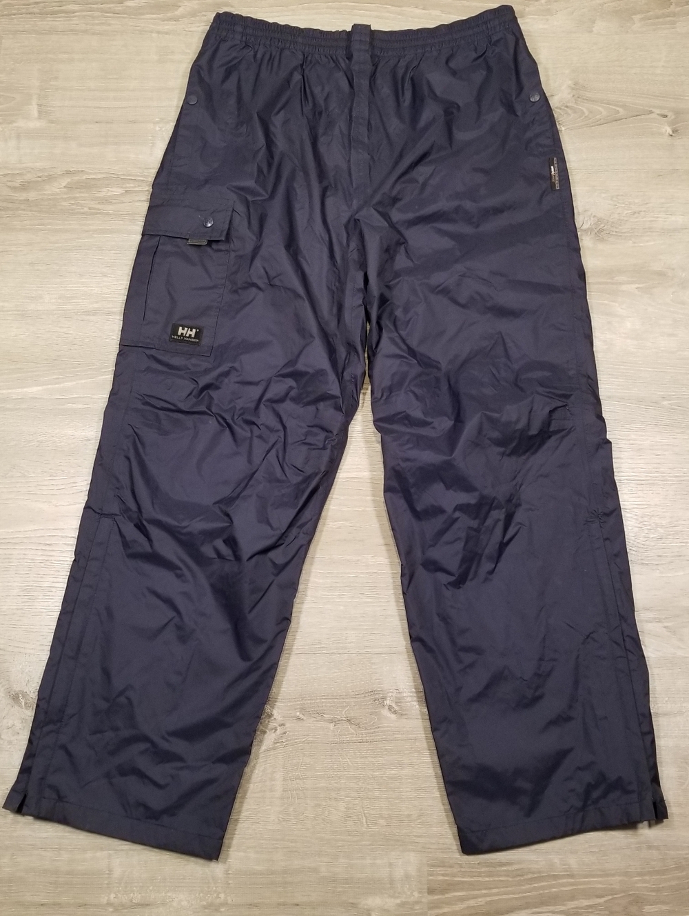 Helly Hansen Helly Tech Waterproof Navy Blue Cargo Rain Pants Mens Relaxed HH